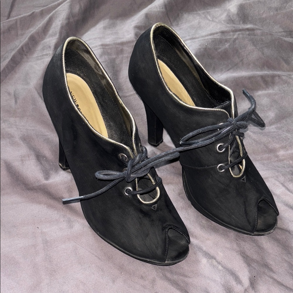 Elegant Black Peep-Toe Heels